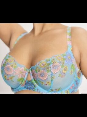 💙BRA Savage X Fenty Floral Sheer Underwire Bra - Sky Blue